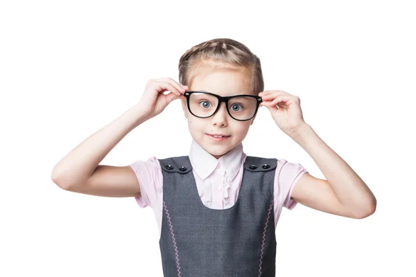 Funny little girl in glasses Stock Picture