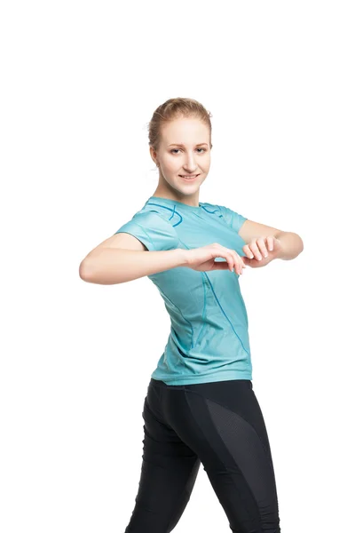 Beautiful sporty woman doing exercise — Stock Photo, Image
