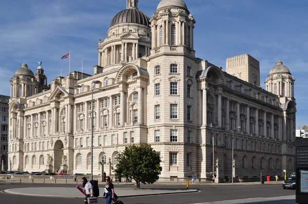 Gatorna i Liverpool. England. Liverpool. den 16 augusti 2016 . — Stockfoto