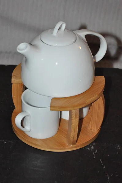 Чайник Чашками — стоковое фото