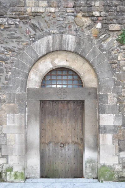 Ancienne Porte Entrée Dans Vieille Église — Photo