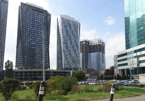 Kiev Oekraïne Oktober 2020 Bouw Van Nieuwe Hoogbouw Gebouwen Het — Stockfoto