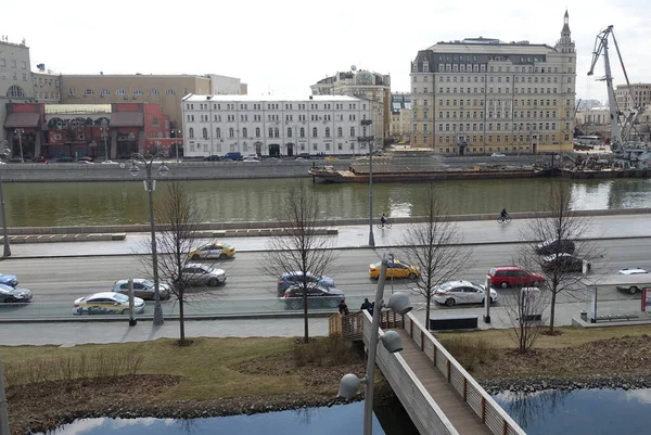 모스크바 러시아 2019 View Moskvoretskaya Embankment Moskva River Spring — 스톡 사진