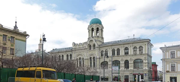 Moscú Rusia Abril 2019 Antiguo Edificio Del Monasterio Griego Nikolsky — Foto de Stock