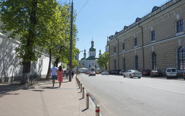 Kiev Ucrania Mayo2021 Vista Calle Lavrskaya Día Primavera Kiev Muralla — Foto de Stock