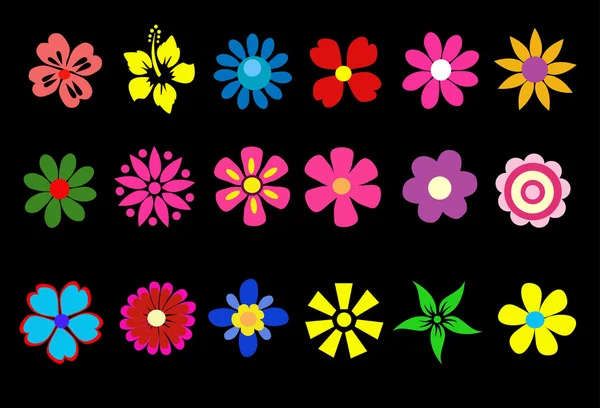 Colorido primavera flores vetor ilustração — Vetor de Stock