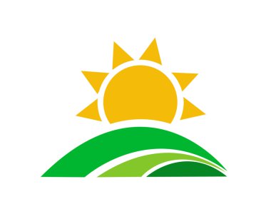 Güneşin doğuşunun vektör illüstrasyonu 