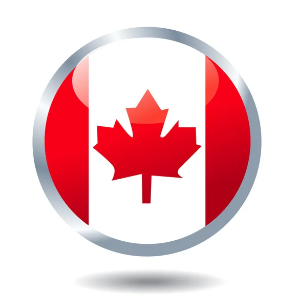 Botão de bandeira do vetor Canadá — Vetor de Stock