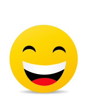 Modern sarı mutlu gülümseme gülüyor