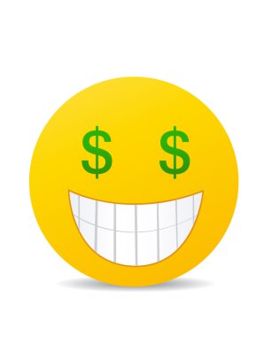 Modern sarı mutlu gülümseme gülüyor