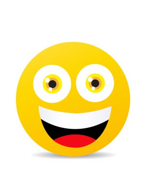 Modern sarı mutlu gülümseme gülüyor