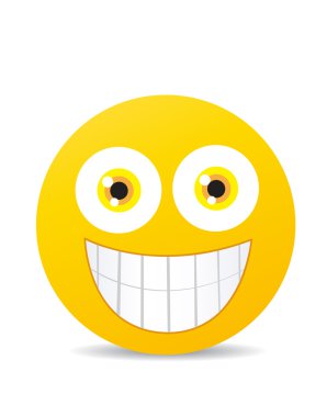 Modern sarı mutlu gülümseme gülüyor