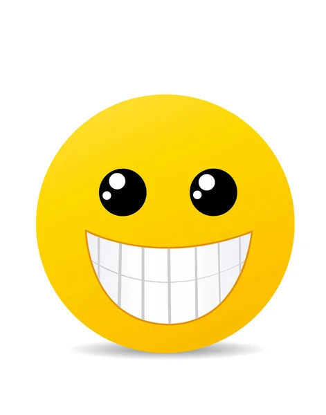 Modern, sárga nevetve boldog mosoly — Stock Vector