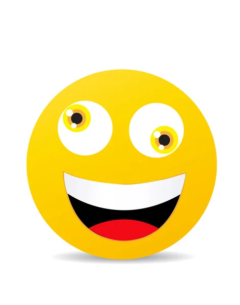 Moderne geel lachen gelukkig glimlach — Stockvector