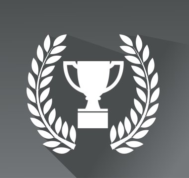 Defne çelengi gölge ile kupa simgesini