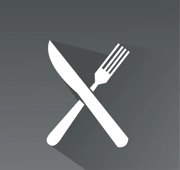 Tenedor y knofe vector icono — Vector de stock