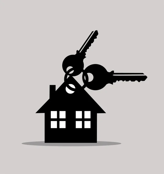 Keys and house icons — Stock Vector