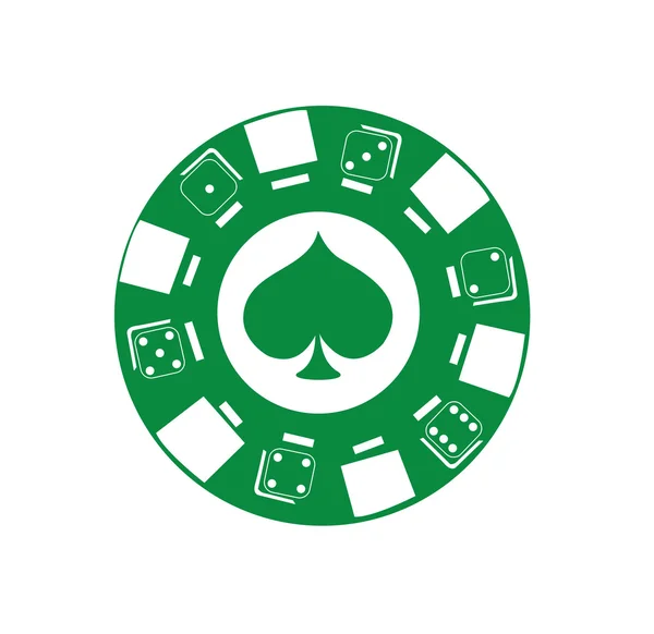 Ícone de chip de poker — Vetor de Stock