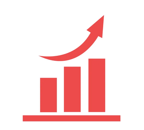 Vector growing graph icon — Stock Vector