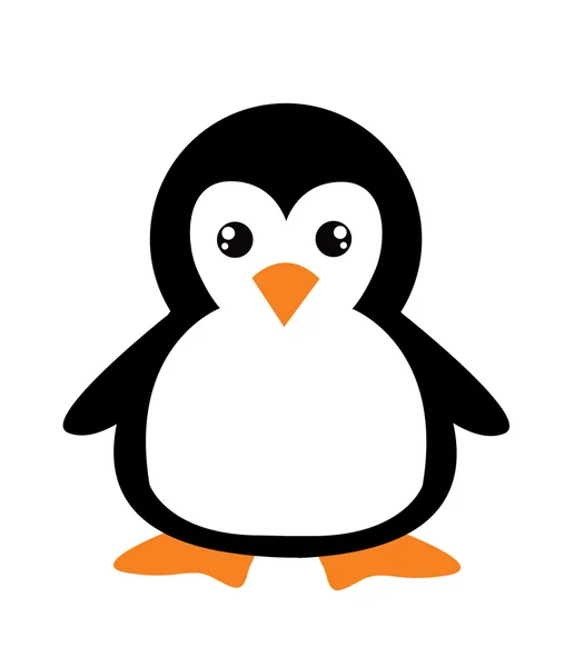 Lindo pingüino de dibujos animados sobre fondo blanco — Archivo Imágenes Vectoriales