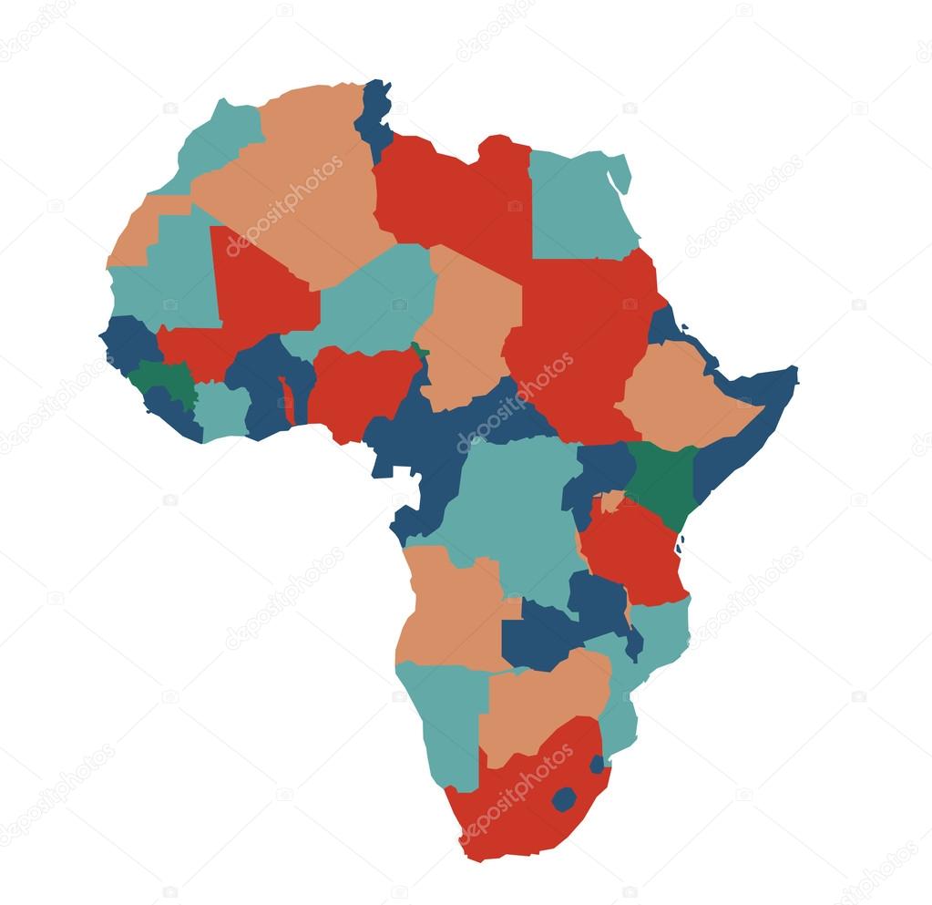Africa map vector illustration art on white background — Stock Vector