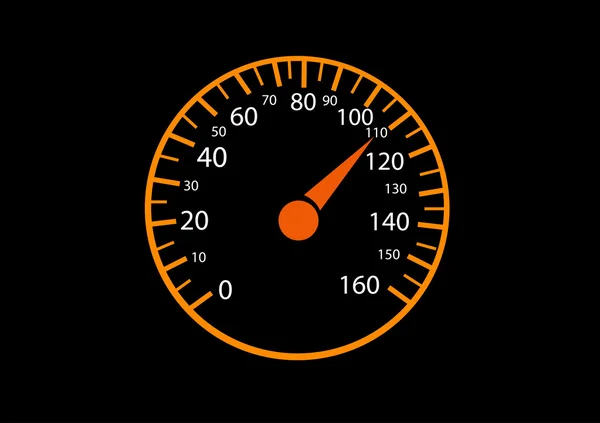 Bilen hastighetsmätare på svart bakgrund — Stock vektor