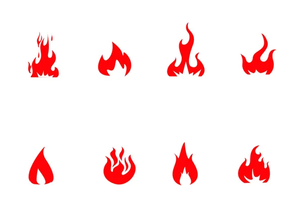 Iconos de fuego set vector — Vector de stock