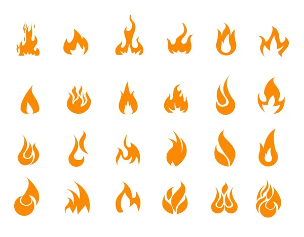 Fire Icons Set Vector — Stock Vector