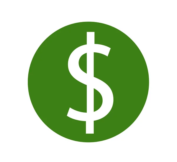 Moneda Con Icono Dólar Simple — Vector de stock