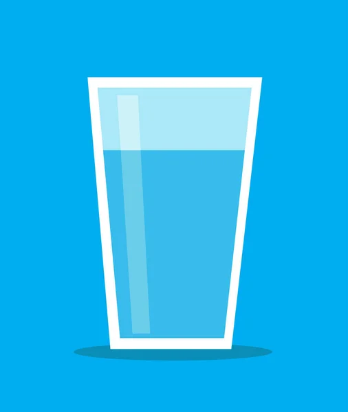 Glas Med Vatten Isolerad Illustration — Stock vektor