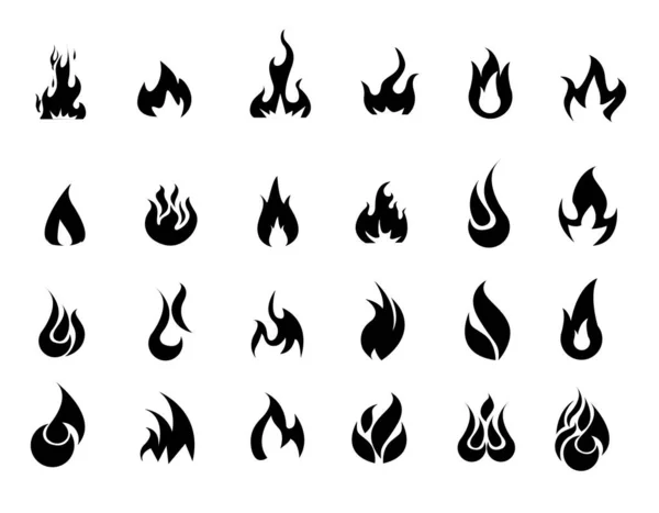 Ícones Fogo Conjunto Vetor —  Vetores de Stock