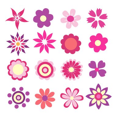 Renkli bahar çiçekleri vektör illüstrasyonu 