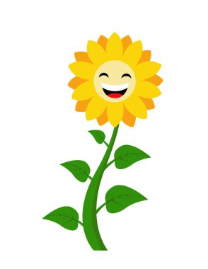 Beyaz arkaplanda izole edilmiş ayçiçeği simgesi