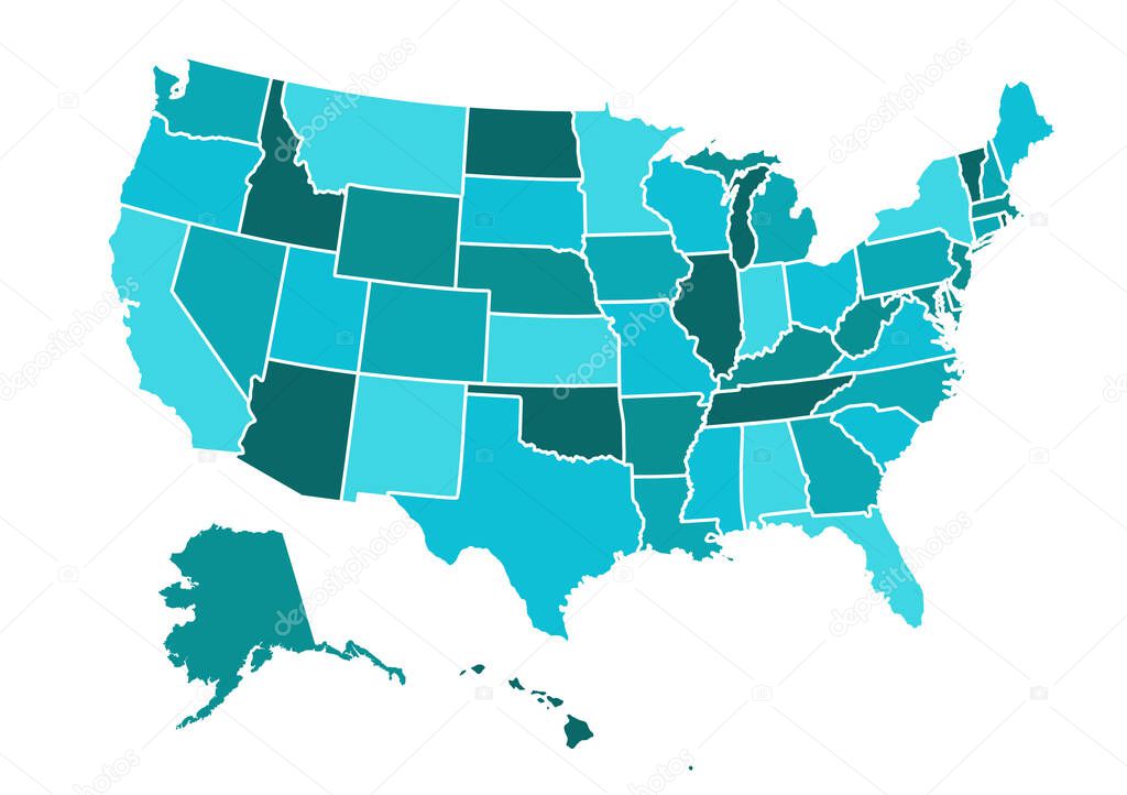 USA map vector illustration