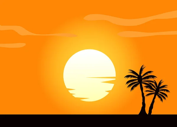 Summer Color Background Palm Trees Beach — Stock Vector