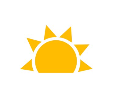 Güneşin doğuşunun vektör illüstrasyonu