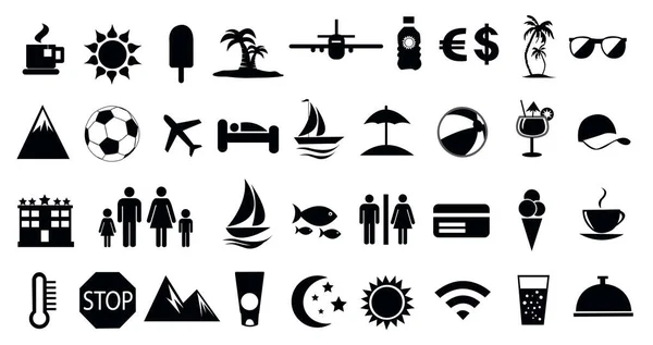 Summer Vacation Icons Vector — Stock Vector