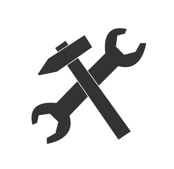 Service Symbol Hammer Schraubenschlüssel Zeichen — Stockvektor