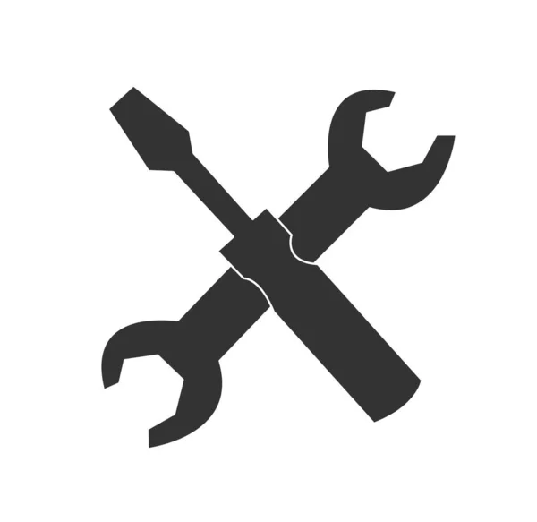 Bildgestaltung Mit Schraubendreher Und Schraubenschlüssel — Stockvektor