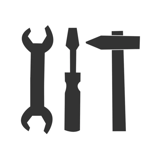 Service Symbol Hammer Schraubenschlüssel Zeichen — Stockvektor