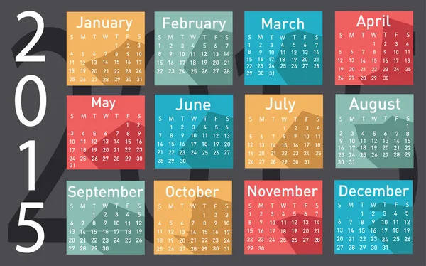 Calendario del año 2015 —  Fotos de Stock