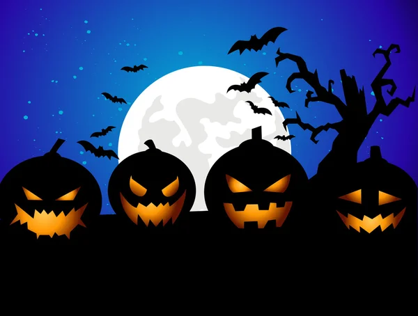 Halloween-Party Hintergrund mit Kürbissen — Stockfoto