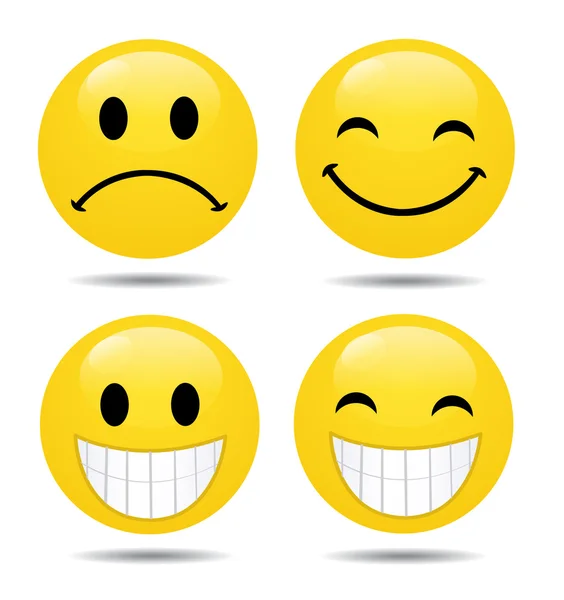 Conjunto de emoticonos brillantes — Foto de Stock