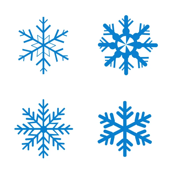 Conjunto de copos de nieve vectoriales para diseño navideño . — Vector de stock