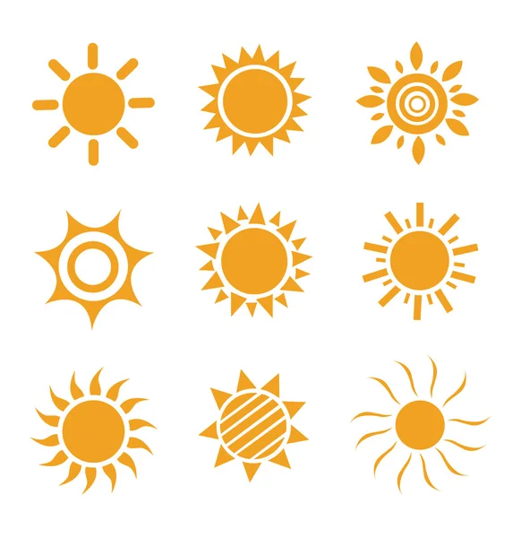 광택 태양 이미지의 집합 — 스톡 벡터