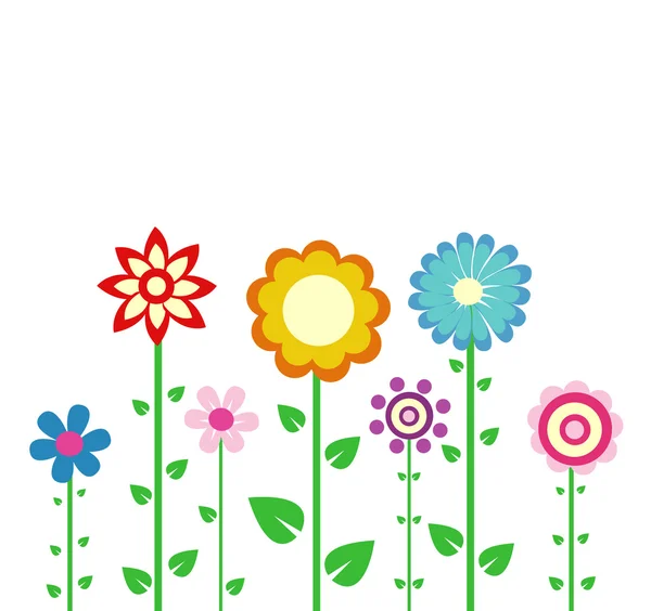 Colorful spring flowers vector illustration — Stock Vector