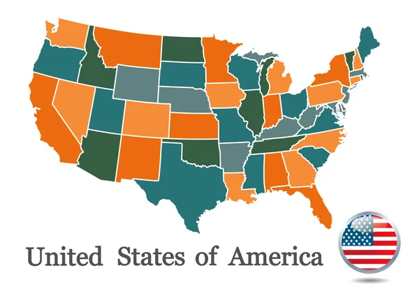 Mapa USA — Vector de stock