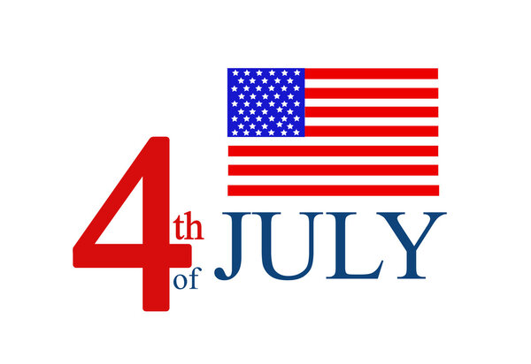 illustration of 4th of July Background with American flag