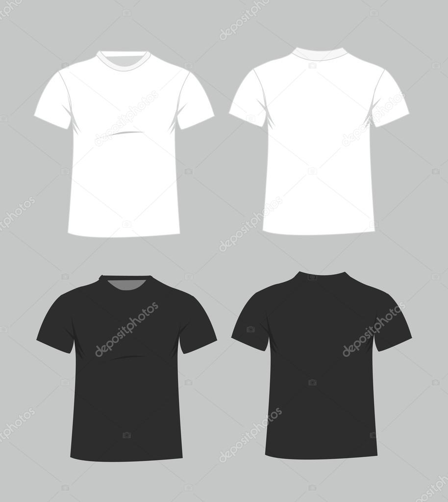 Blank t-shirt template. Front and back