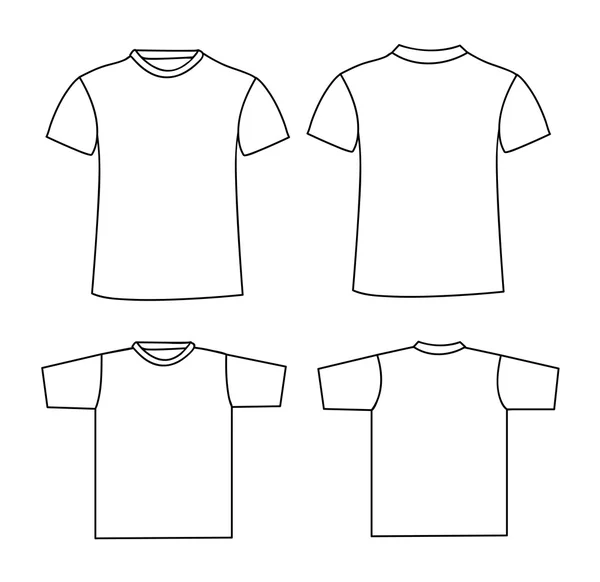 Modelo de t-shirt em branco. Frente e verso —  Vetores de Stock